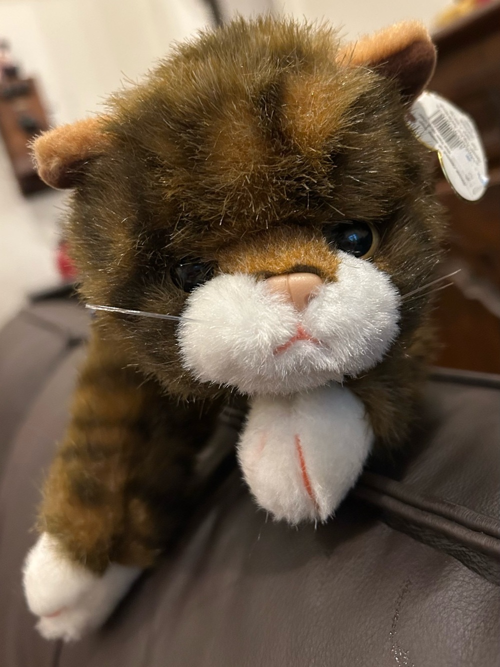 Ty SPICE - Brown and White Plush Cat 1997